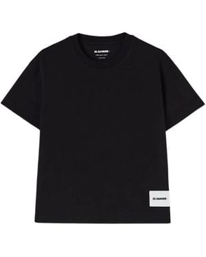 Jil Sander Logo-Label Cotton T-Shirt - Black