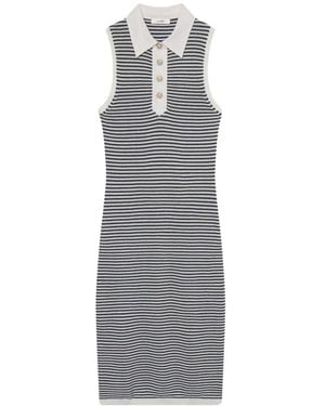 FRAME Stripe-Pattern Midi Dress - Grey