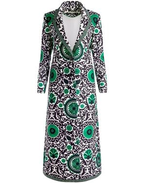 Alice + Olivia Cappotto Bret Con Stampa Grafica - Verde