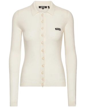 ROTATE BIRGER CHRISTENSEN Knitted Polo Top - White