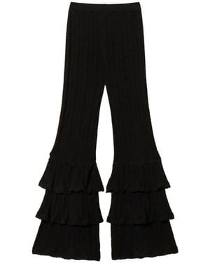 Twinset Ruffled Knitted Trousers - Black