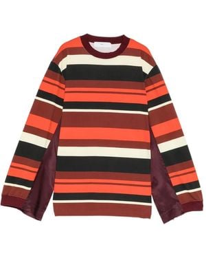Toga T-Shirt Mit Gestreiftem Einsatz - Rot