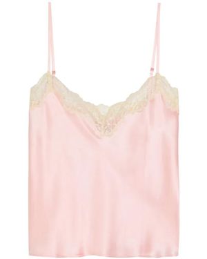 Reformation Teddy Lace-Trim Top - Pink