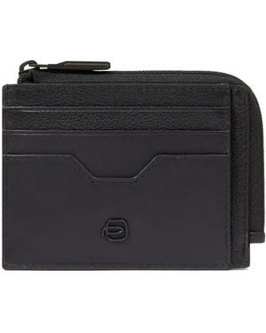 Piquadro Ael Leather Card Holder - Black