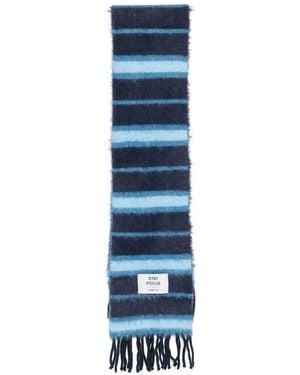 Verb to Do Striped Fringed Scarf - Blue