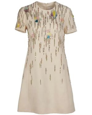 Valentino Garavani Sequin-Embellished Mini Dress - Natural