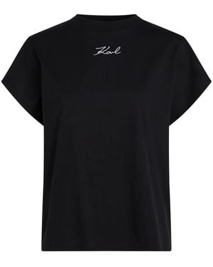 Karl Lagerfeld Karl シグネチャー Tシャツ - ブラック
