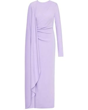 Rachel Gilbert Asymmetrical-Sleeve Evening Dress - Purple