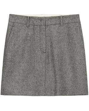 Marc O' Polo Stripe-Pattern Tailored Skirt - Gray
