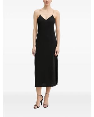 Morgan Chain-Link Strap Midi Dress - Black