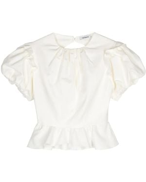 Parlor Blusa Con Ruches - Bianco