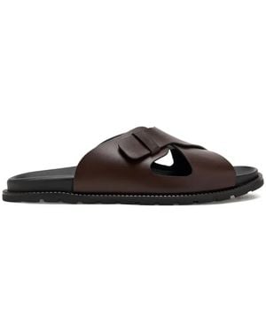 Neil Barrett Criss-Cross-Strap Sandals - Black