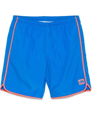 Sundek Logo-Patch Swim Shorts - Blue