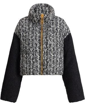 Balmain Plumífero De Tweed - Negro