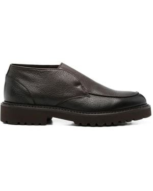 Doucal's Grained Leather Boots - Black