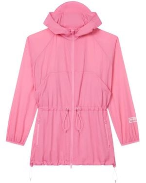 KENZO Windbreaker Drawstring Hooded Jacket - Pink