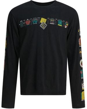 Kapital Graphic-Print Long-Sleeved T-Shirt - Black