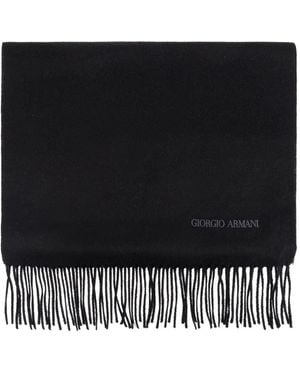 Giorgio Armani Bufanda con flecos - Negro