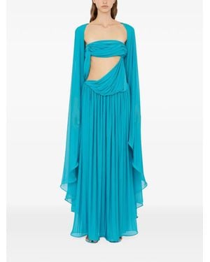 Christopher Esber Gyre Cut-Out Asymmetric Draped Maxi Dress - Blue