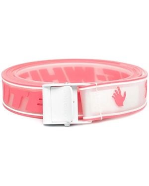 Off-White c/o Virgil Abloh Woman Industrial Classic Belt In White And Pink Rubber