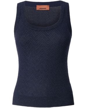 Missoni Chevron-Pattern Sleeveless Top - Blue