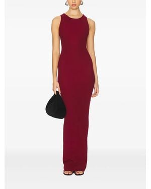 AEXAE Geripptes Maxikleid - Rot