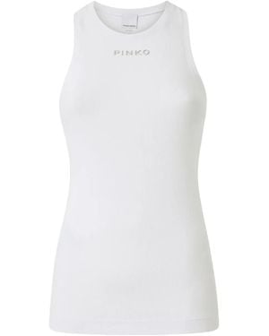Pinko Ribbed Crew-Neck Top - White