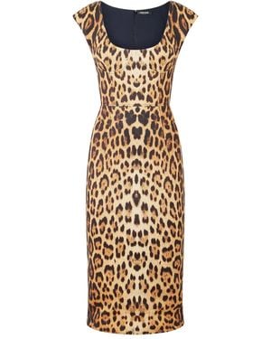 Roberto Cavalli プリント ノースリーブドレス - メタリック