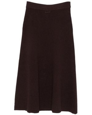 P.A.R.O.S.H. Elastic-Waist Midi Skirt - Brown