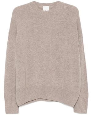 Allude Gerippter Strick Mit Rundem Ausschnitt - Natur