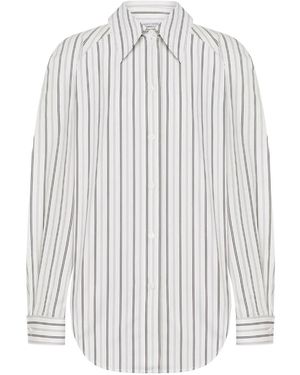 Alberta Ferretti Long-Sleeved Striped Shirt - White