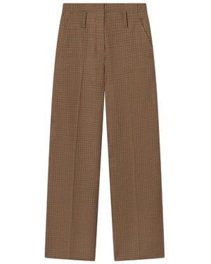 A.L.C. Pantalones con motivo pied de poule - Marrón