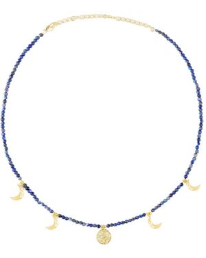 Eshvi Star Moon Charm Necklace - White