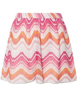 Missoni Metallic Zigzag Sheer Shorts - Pink