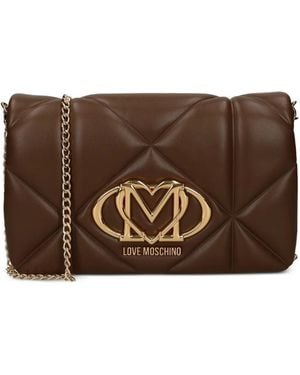 Love Moschino Bandolera Con Aplique Del Logo - Marrón