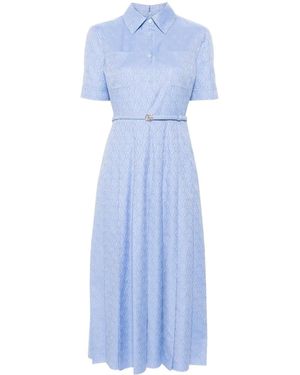 Gucci Gg Supreme-Print Midi Dress - Blue