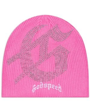 Godspeed Studded Beanie Hat - Pink