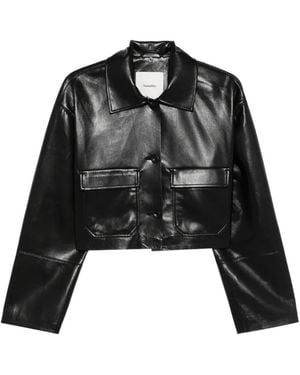 Nanushka Button-Fastening Pocket Jacket - Black