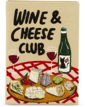 Olympia Le-Tan Kleine Wine And Cheese Club Clutch Met Borduurwerk - Wit
