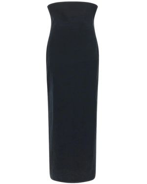 Issey Miyake Jupe Tube Longue Allow - Blue