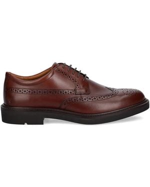 Ecco レザー ブローグシューズ - ブラウン