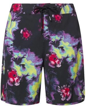 Oakley 19" Floral Splash Swim Shorts - Blue