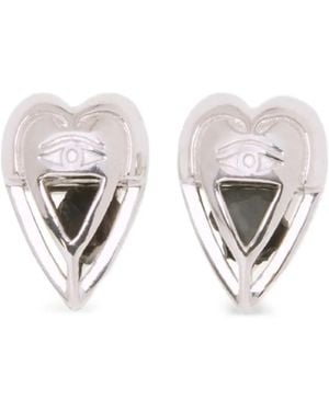 CAPSULE ELEVEN Heart-Shape Onyx Stud Earrings - White