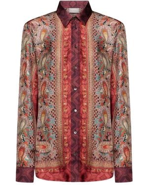 Pierre Louis Mascia Paisley-Print Silk Shirt - Red