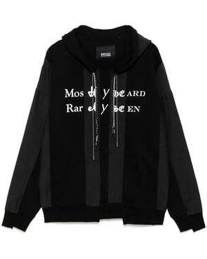 Mostly Heard Rarely Seen Spliced Luxury Mock Hoodie - Black