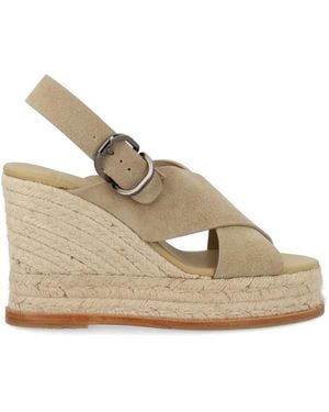 Castañer Betina buckle criss-cross wedge espadrilles - Natur