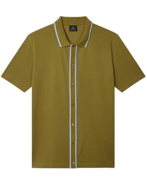 Paul Smith Polo Con Ribete De Rayas - Verde