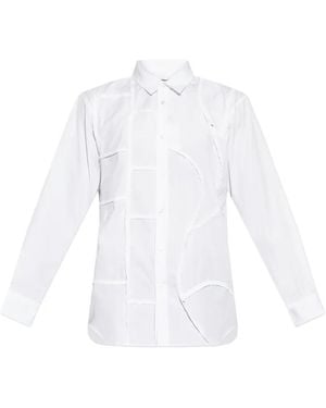 Comme des Garçons Patchwork Raw-Edge Shirt - White