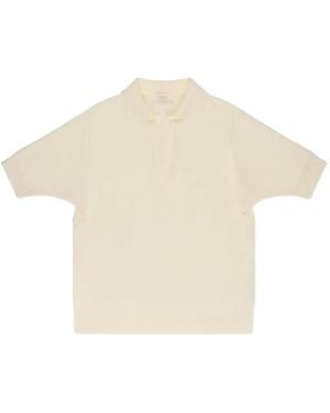 Zanone T-Shirt Met V-Hals - Naturel