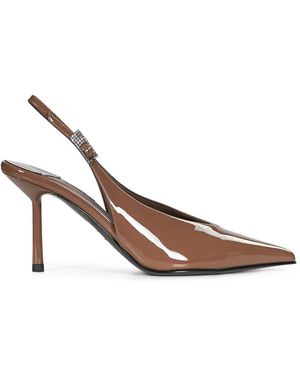 Le Silla Crystal-Embellished Slingback Pumps - Brown